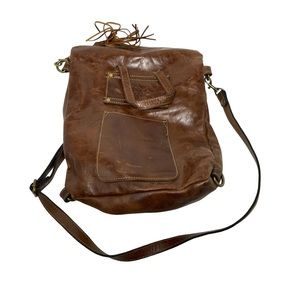 Patricia Nash Leather Crossbody Brown Satchel Boho Bag